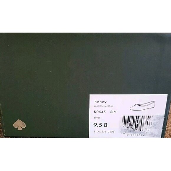 KATE SPADE NEW YORK Honey Metallic Leather Ballet Flats SZ 9.5 B New In Box NIB - Picture 6 of 13